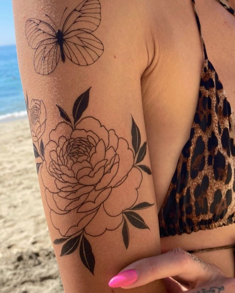 Tattoo “Butterfly & Peony”
