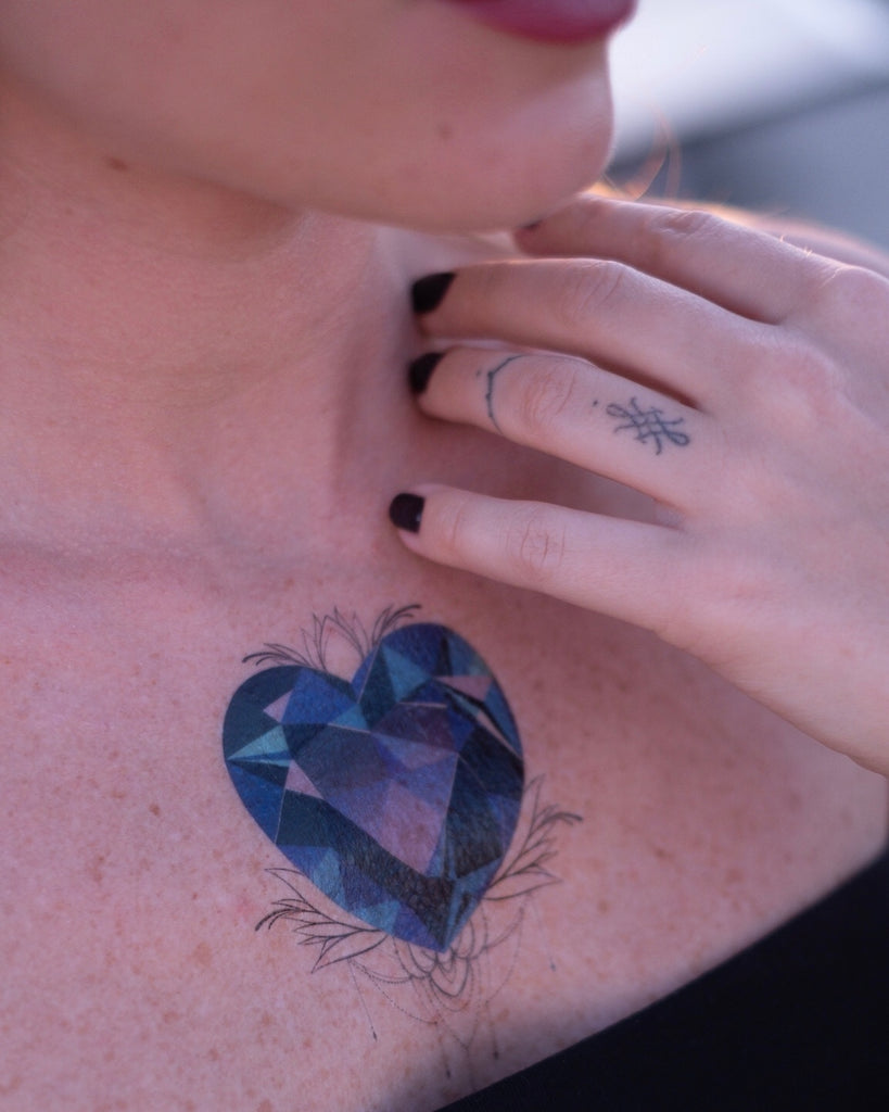 "Crystal Heart" Tattoo Set