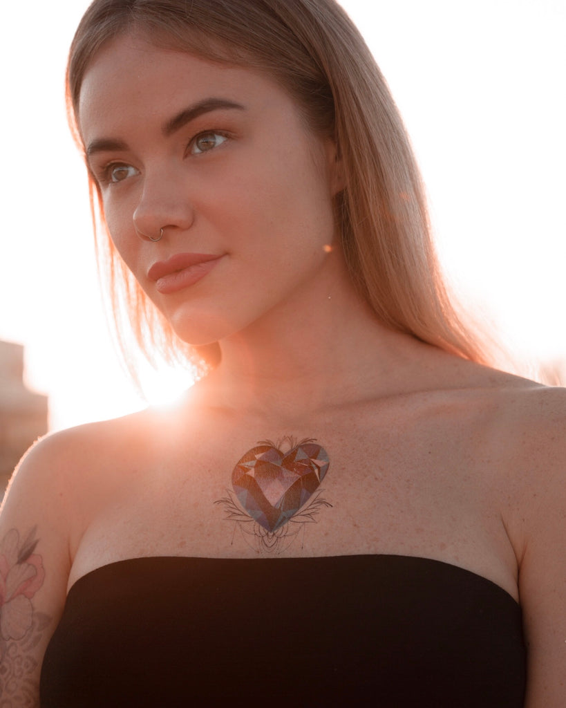 "Crystal Heart" Tattoo Set