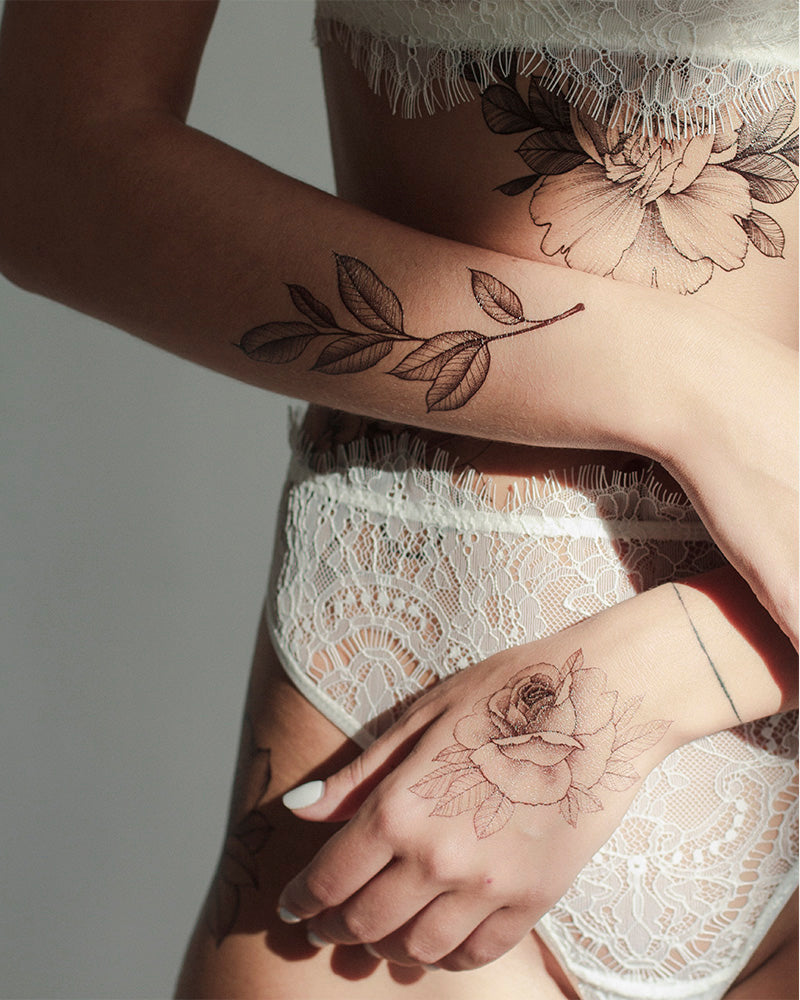 NEW Big Floral Tattoo set