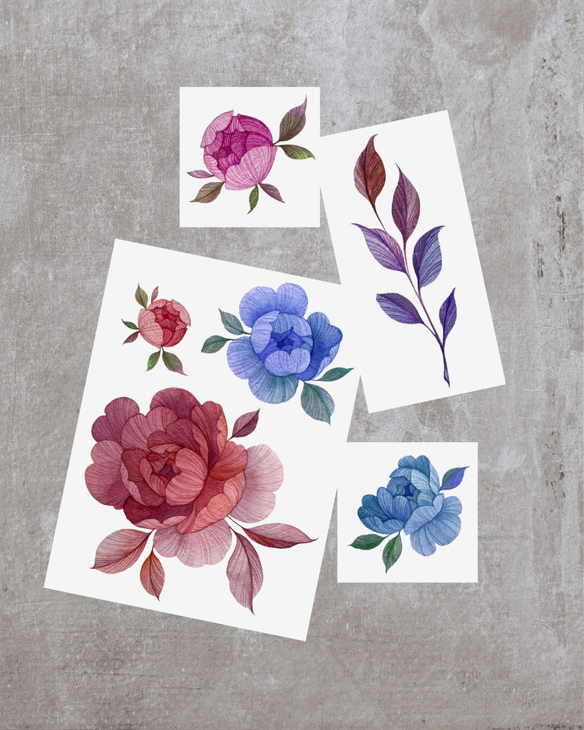 "Watercolor Flowers" set